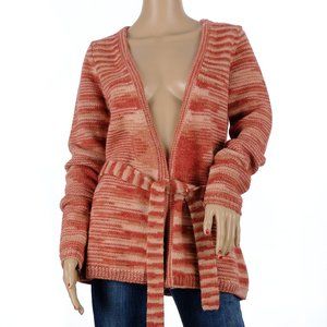 Theory 100% Alpaca Red Orange Cardigan with Tie Medium
